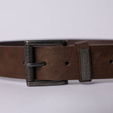 BROWN ROLLER BUCKLE JEAN BELT