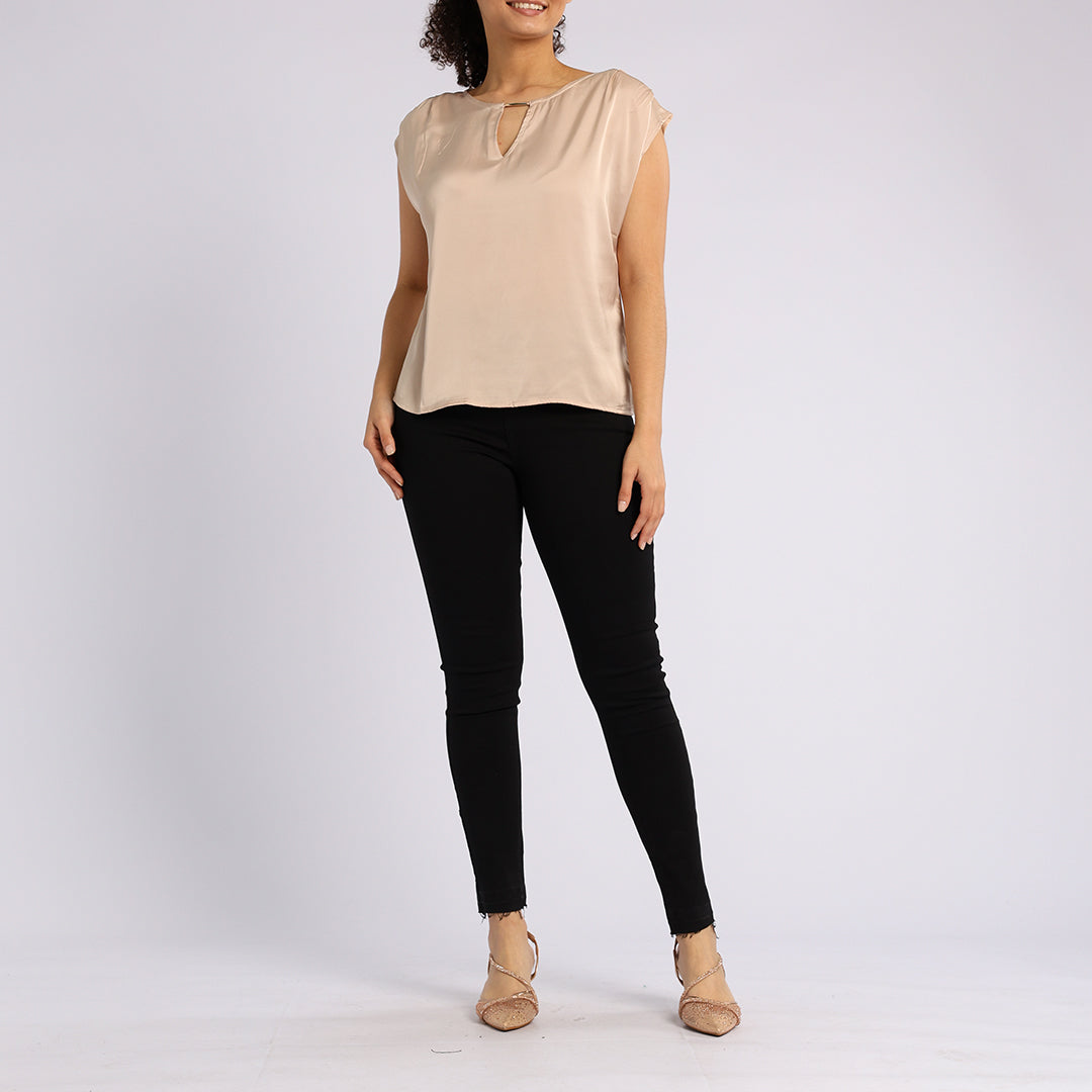 STONE SATIN TOP