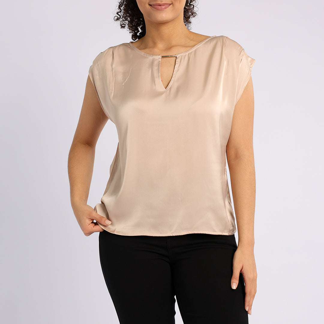 STONE SATIN TOP