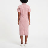 MID PINK SHORT SLEEVE DENIM DRESS