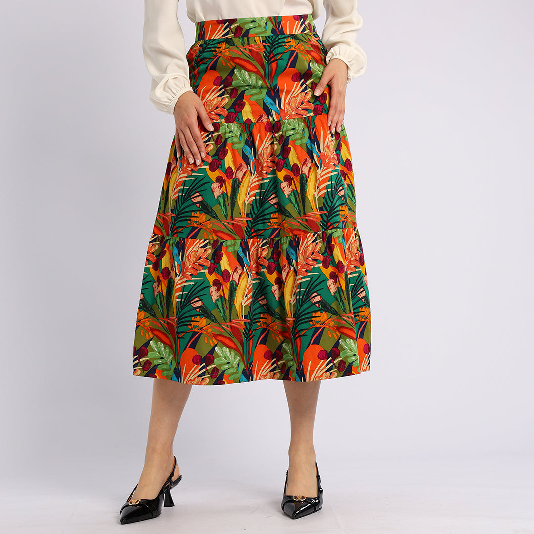 FLORAL TIERED SKIRT