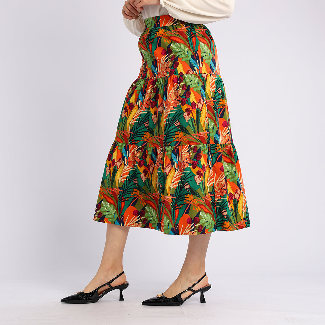 FLORAL TIERED SKIRT