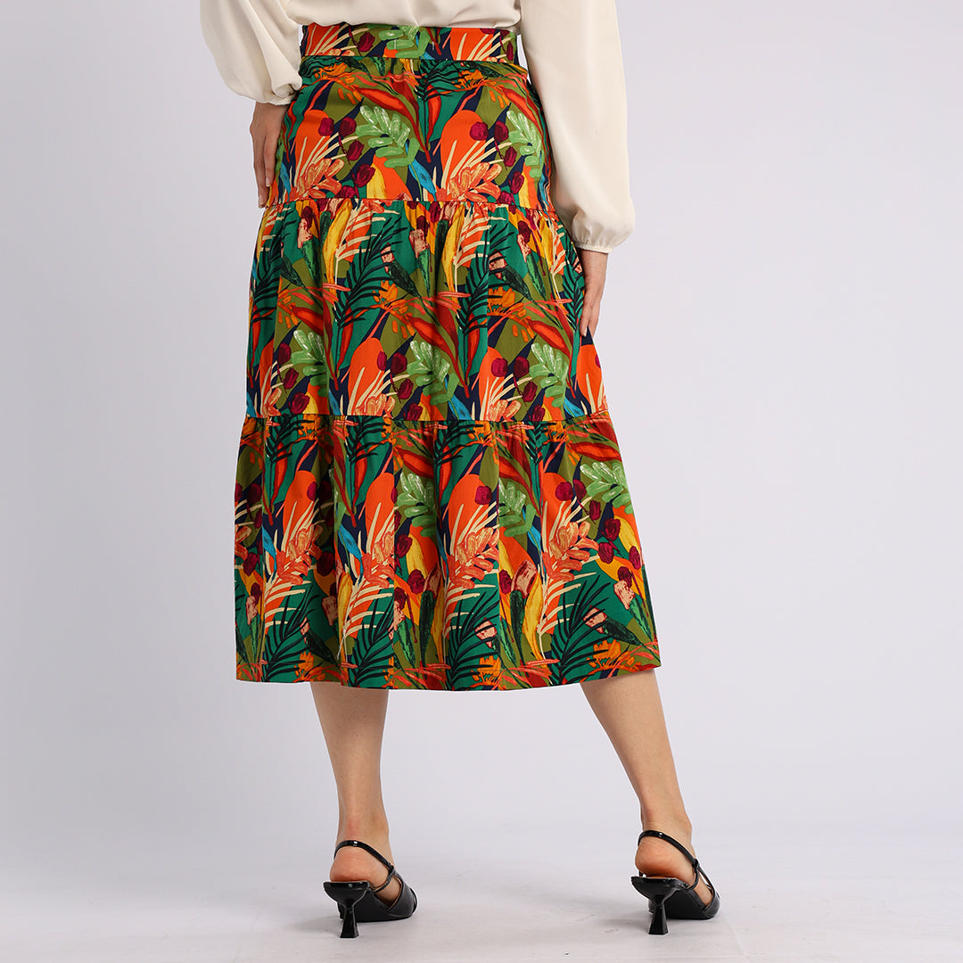 FLORAL TIERED SKIRT