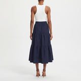 NAVY TIERED SKIRT