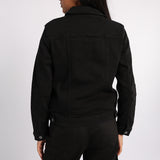BLACK LONG SLEEVE DENIM JACKET