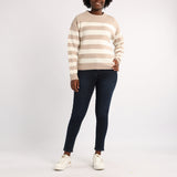 BEIGE/WHITE STRIPE LONG SLEEVE JERSEY