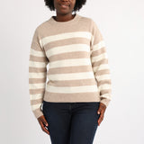 BEIGE/WHITE STRIPE LONG SLEEVE JERSEY