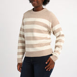 BEIGE/WHITE STRIPE LONG SLEEVE JERSEY