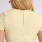 LADIES CIARRA BUTTER YELLOW SIDE PLEATED DRESS