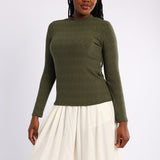 LADIES ALORA FATIGUE TURTLE NECK TOP