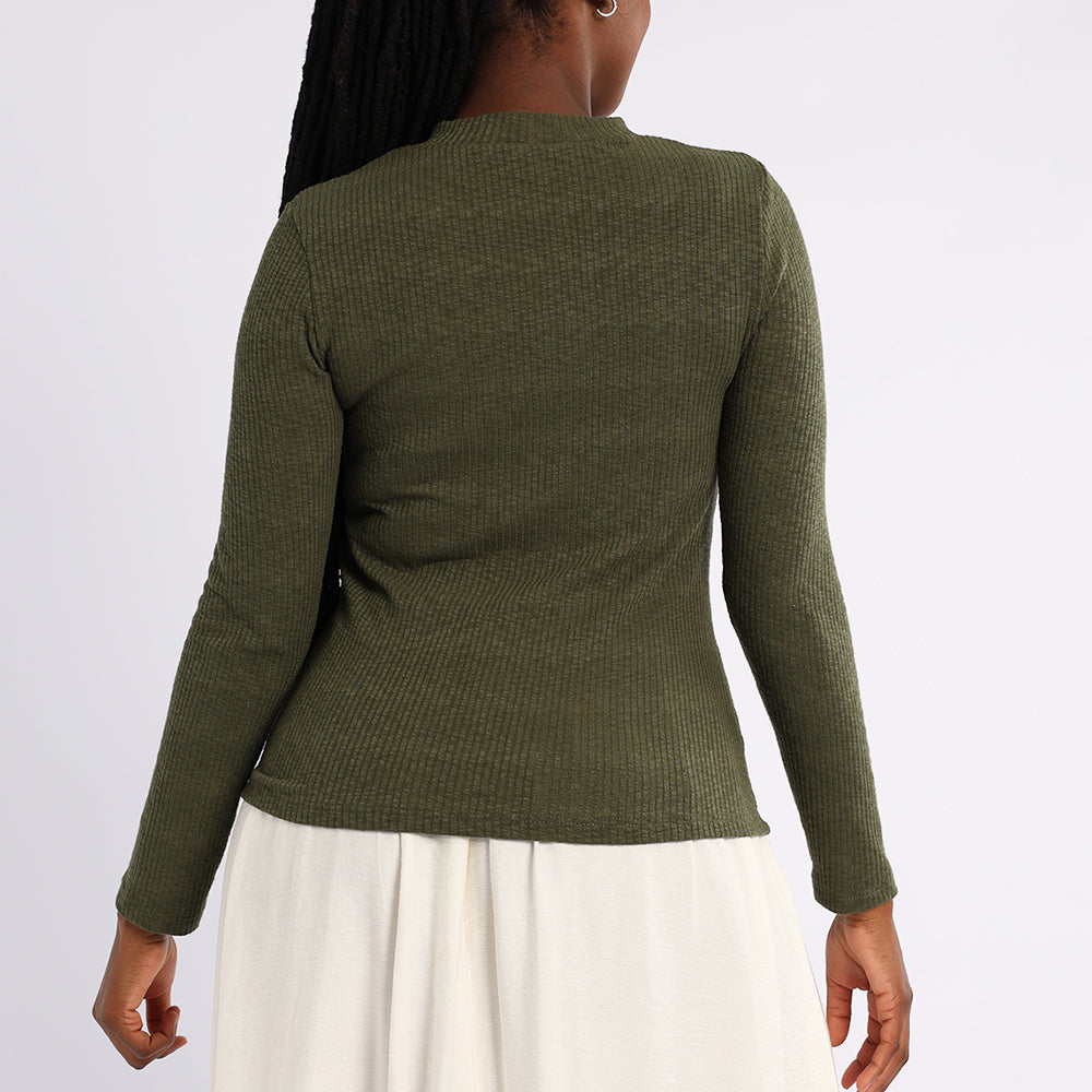 LADIES ALORA FATIGUE TURTLE NECK TOP