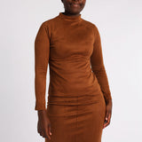 LADIES ALORA TAN TURTLE NECK TOP