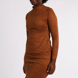 LADIES ALORA TAN TURTLE NECK TOP