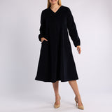 LADIES NAVY FLARED DRESS