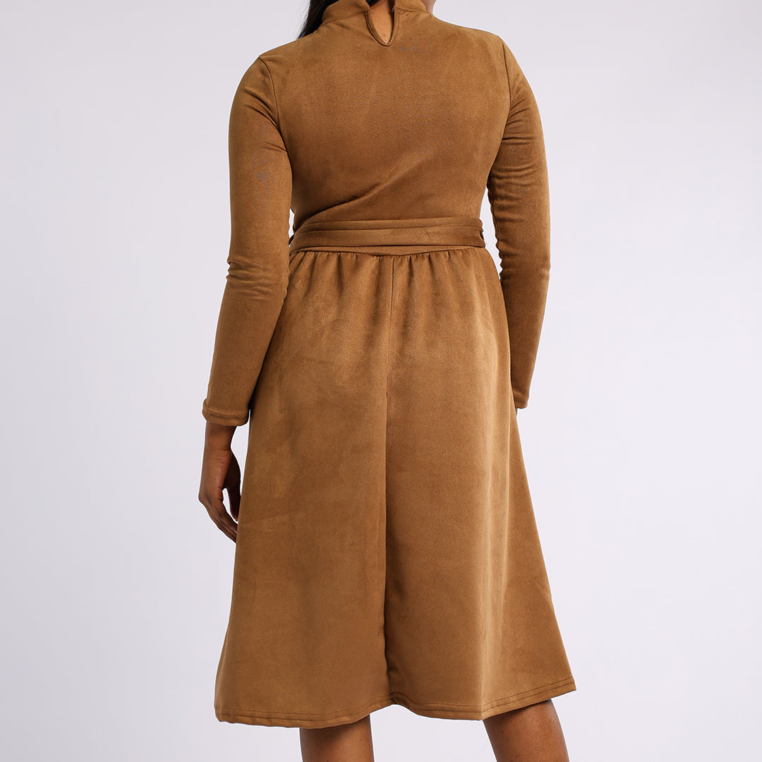 LADIES TAUPE DRESS