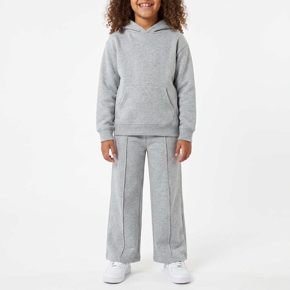 BIG GIRLS GREY MEL KANGAROO HOODY