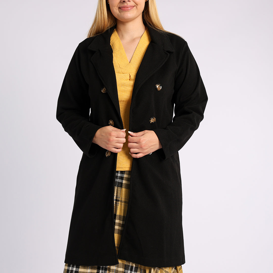 LADIES MELTON BLACK JACKET