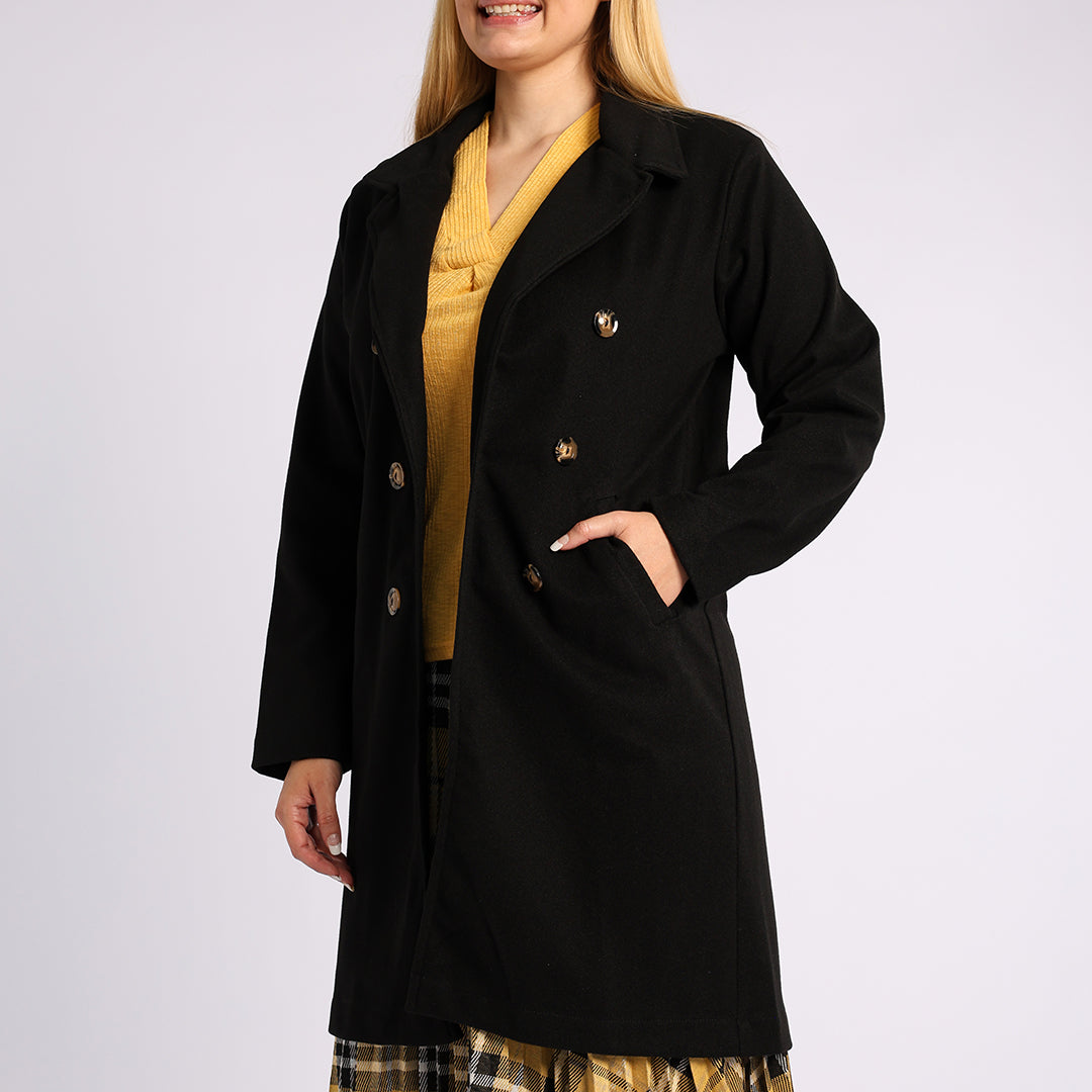 LADIES MELTON BLACK JACKET