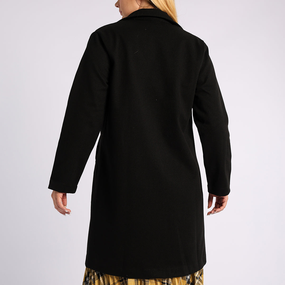 LADIES MELTON BLACK JACKET