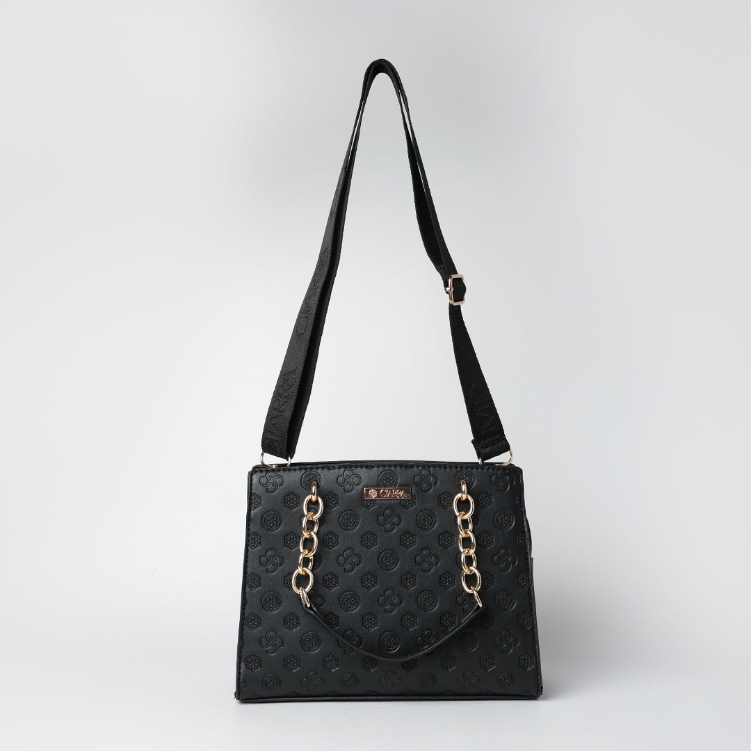 Aop Tote Bag.Gold Trim Handles.