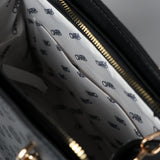 Aop Tote Bag.Gold Trim Handles.