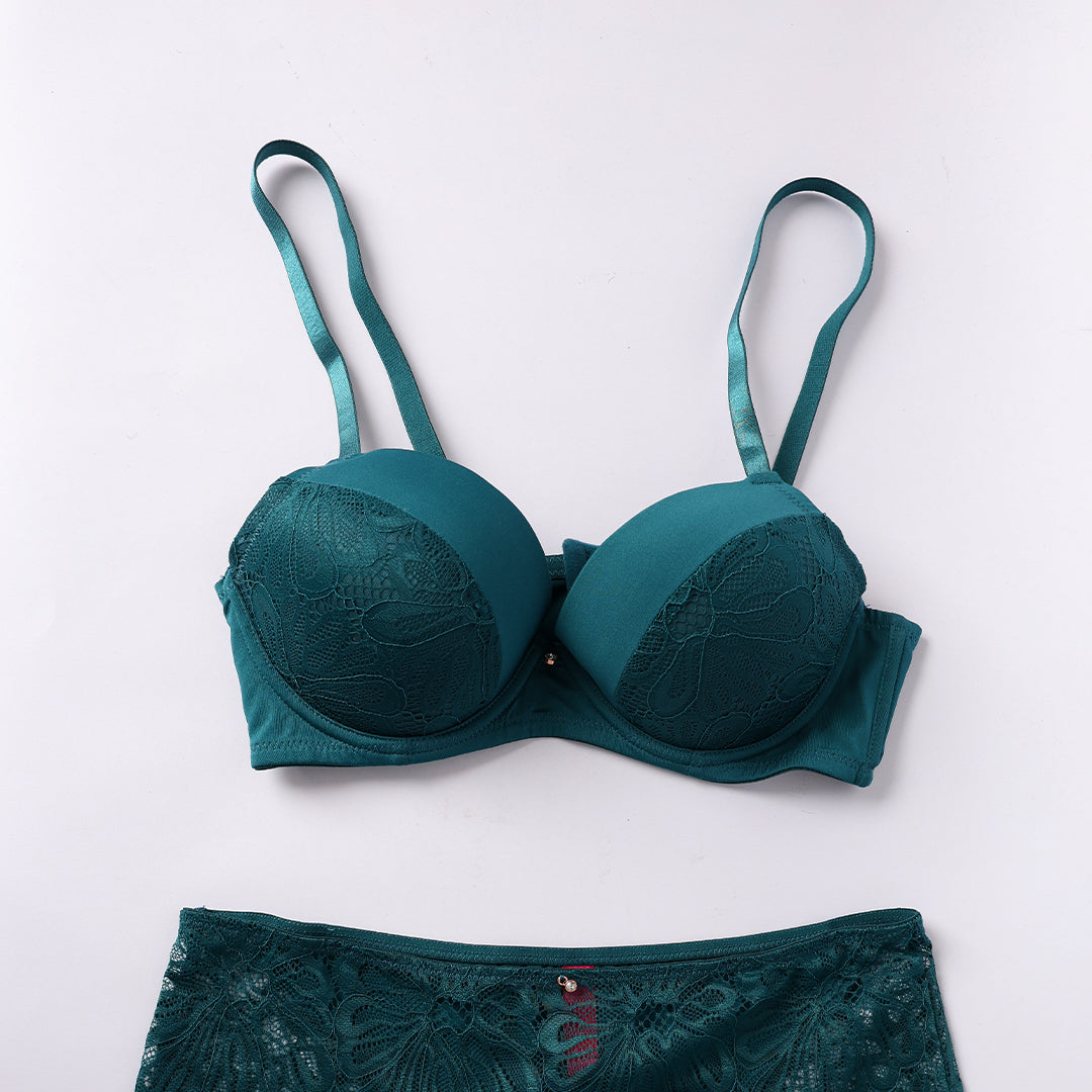 TEAL LACE BALCONETTE BRA