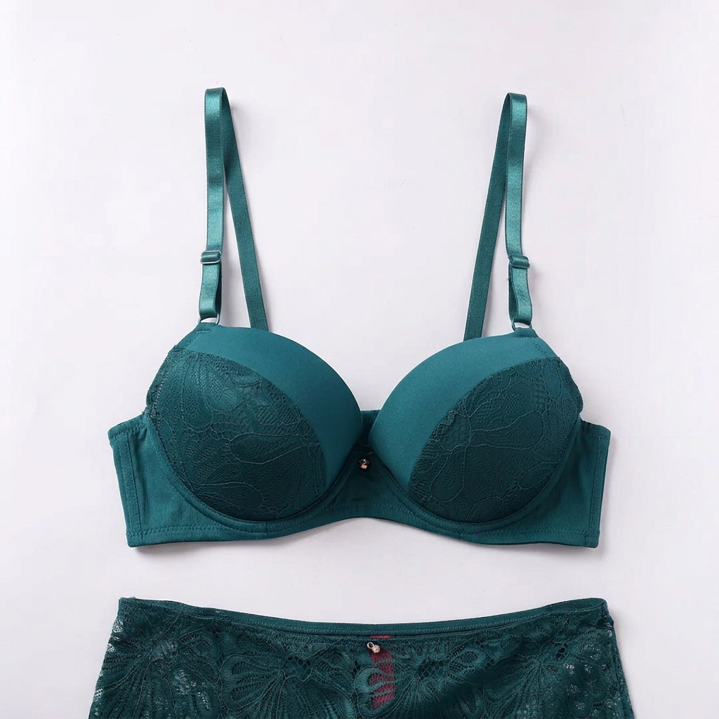 TEAL LACE BALCONETTE BRA