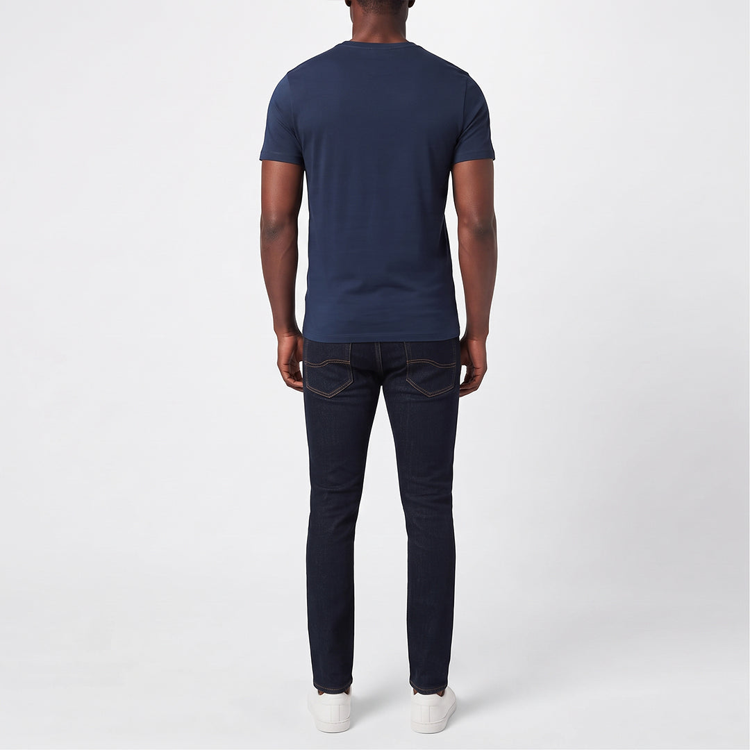 MNAVY COTTON SHORT TSHIRT