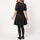 BLACK 3/4 SLEEVES DRESS WITH BELT