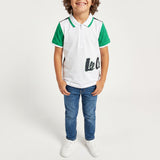 NAVY/WHITE PRINTED GOLFER