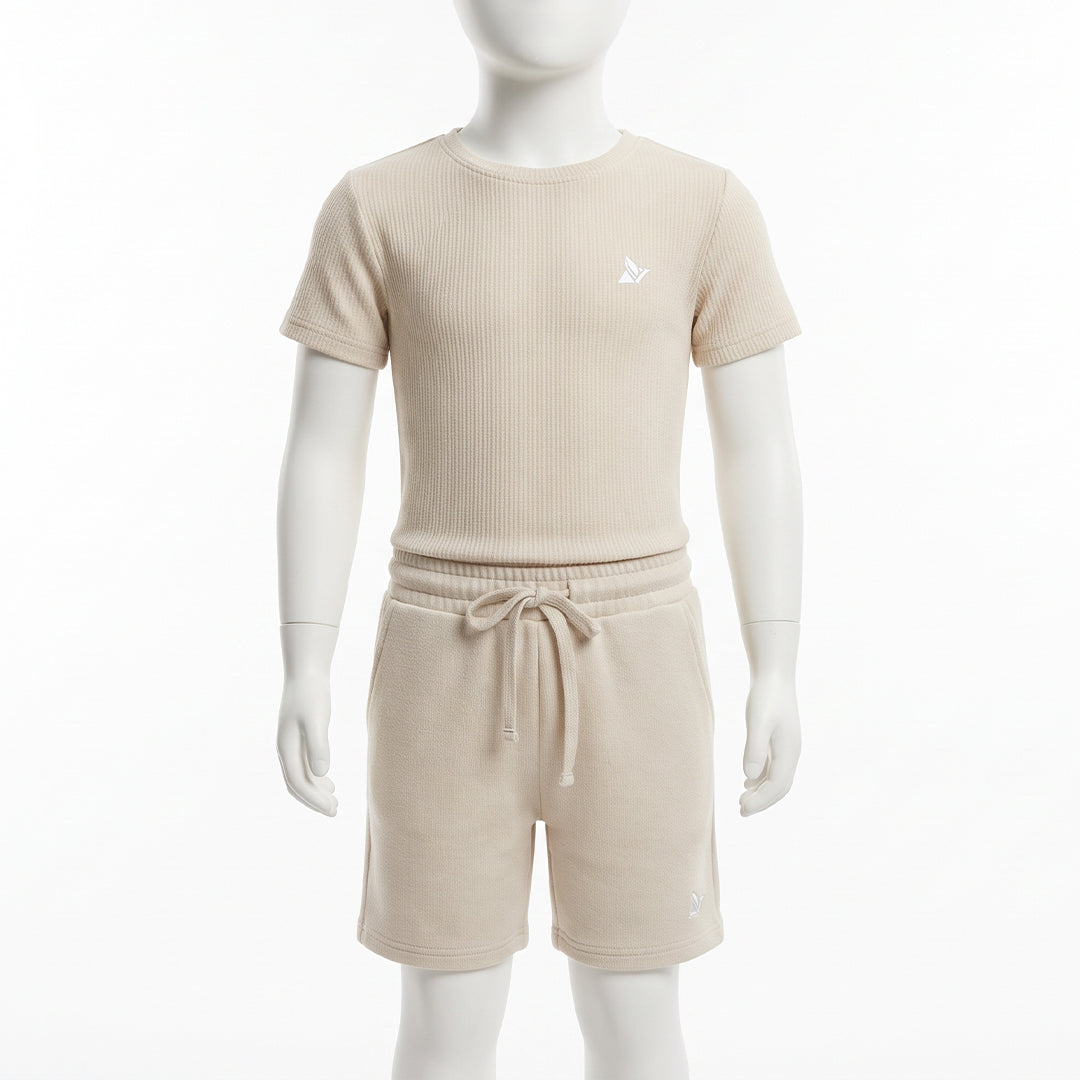 BEIGE SHORT AND TEE SET