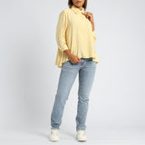 Yellow Back Pleated Blouse