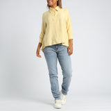 Yellow Back Pleated Blouse