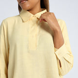 Yellow Back Pleated Blouse