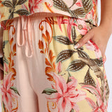 CORAL TROPICAL WIDE LEG PANTS