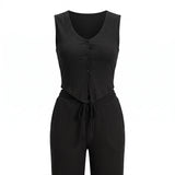 BLACK SHORT SLEEVE WAISTCOAT