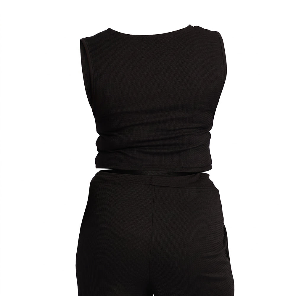 BLACK SHORT SLEEVE WAISTCOAT