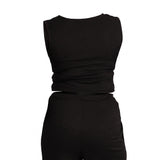 BLACK SHORT SLEEVE WAISTCOAT