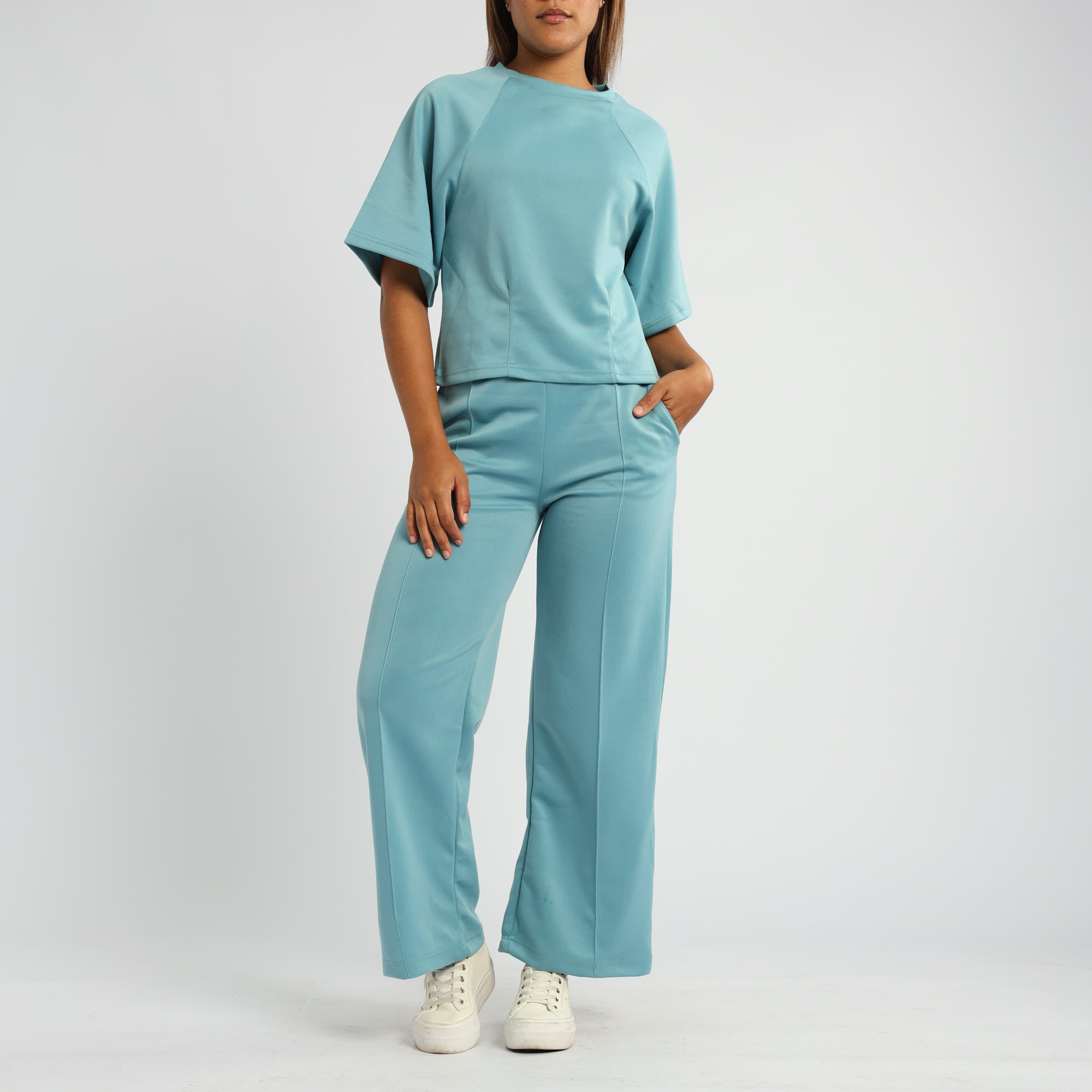 LADIES ALORA AQUA TOP