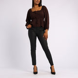 BROWN LONG SLEEVE TOP