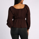 BROWN LONG SLEEVE TOP