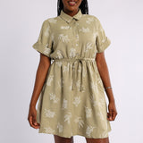 PRINTED SHORT SLEEVE DRESS