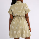 PRINTED SHORT SLEEVE DRESS