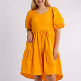 MUSTARD SHORT SLEEVE DRESS