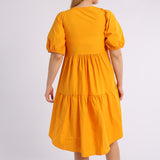 MUSTARD SHORT SLEEVE DRESS