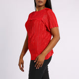 RED SHORT SLEEVE TOP