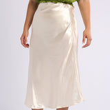 CREAM SATIN SKIRT