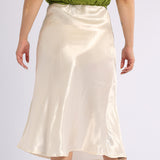 CREAM SATIN SKIRT