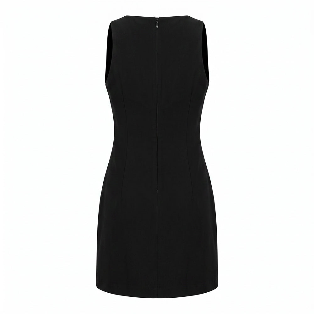 BLACK SHORT SLEEVE DRESS