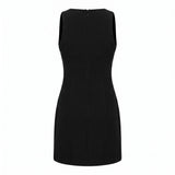 BLACK SHORT SLEEVE DRESS
